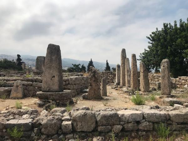 Resheph Obelisks Temple in byblos archeological site, lebanon