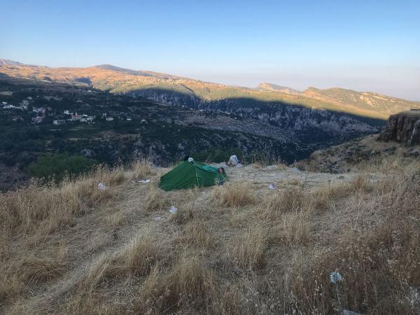 camping in the Lebanese mountains