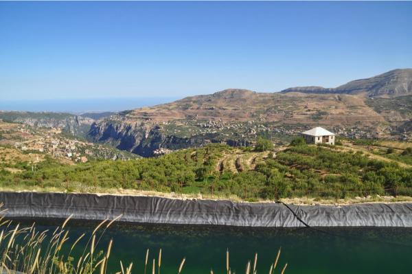 View of the Qadisha Valley and the Mediterranean Sea