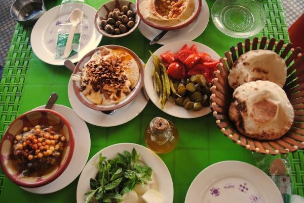 Rich traditional Lebanese meal