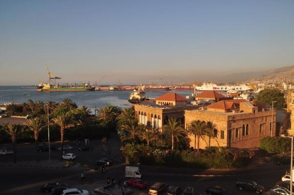 view of tripoli port and municipal park in lebanon