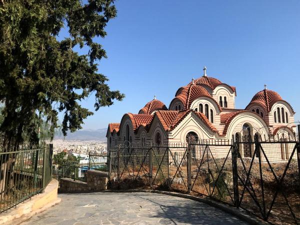 The church of Saint Marina on nypmhs hill in athens, greece