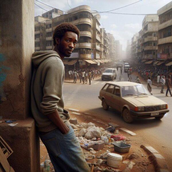 A Tanzanian Man waiting for a European Benefactor