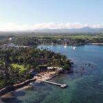 drone image of balaclava marine park (turtle bay) in mauritius