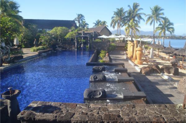 Swimming pool at Oberoi Beach Resort, balaclava beach, mauritius