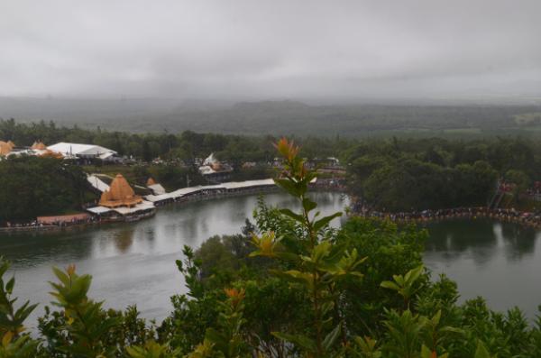 view of ganga talao lake from atop the hill of hanuman temple