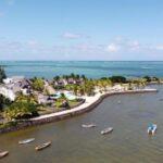 aerial view of grand river south east in mauritius