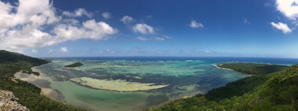 panoramic view from the first viewpoint on le morne brabant, mauritius