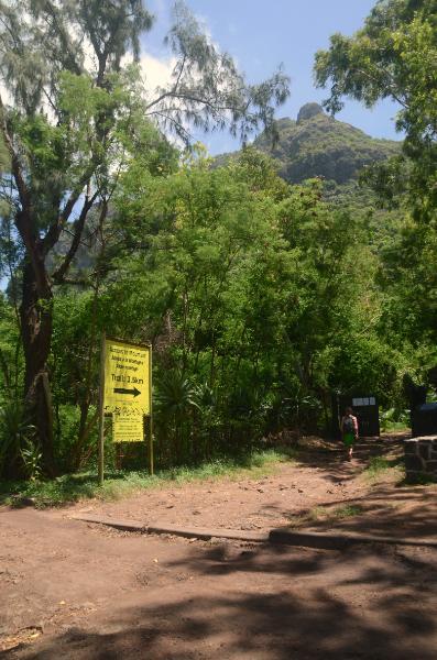 trailhead entrance to le morne brabant, mauritius