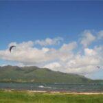 kite surfers in le morne, mauritius