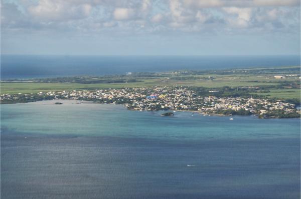 view of mahebourg from lion mountain, mauritius