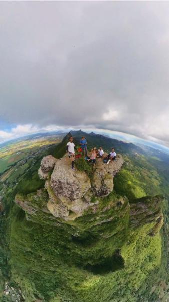 360-degree panoramic image from the top of pieter both mountain