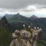 climbers on top of pieter both peak in mauritius