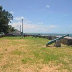 old cannons in pointe du diable, mauritius