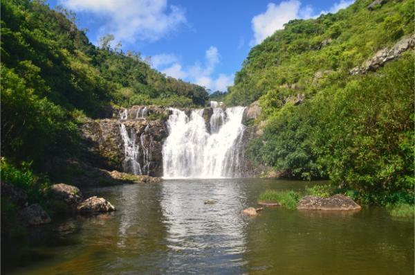 the second of the seven waterfalls of tamarind and its pool