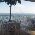 tavern with sea view of the euboic gulf in amarynthos town of evia island