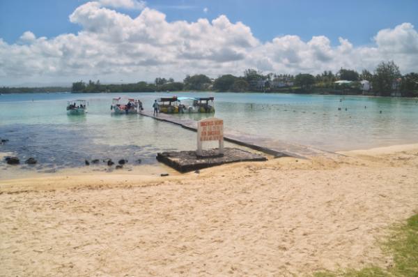 Blue bay public beach in mauritius