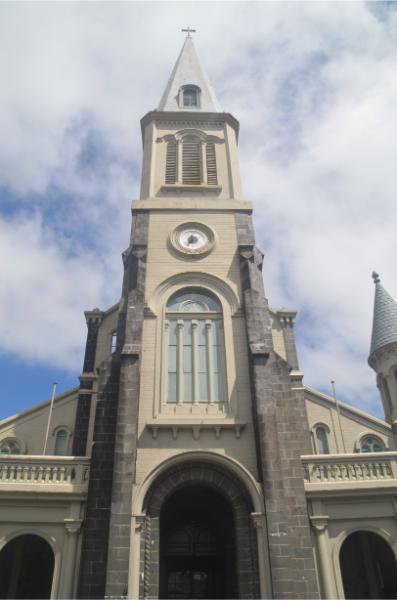 Sainte Therese Church’s steeple and clock in curepipe