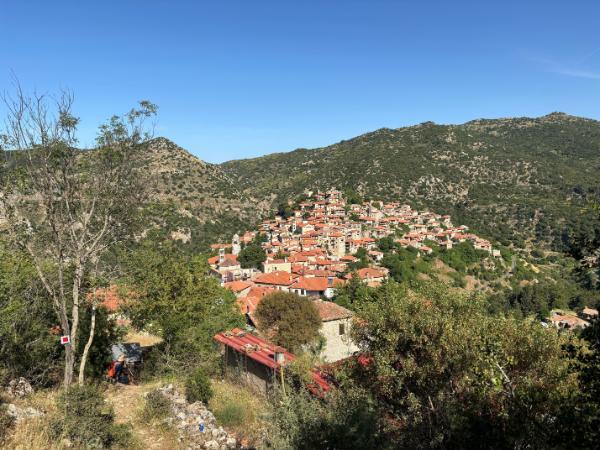 view of Dimitsana village in arcadia, greece from above