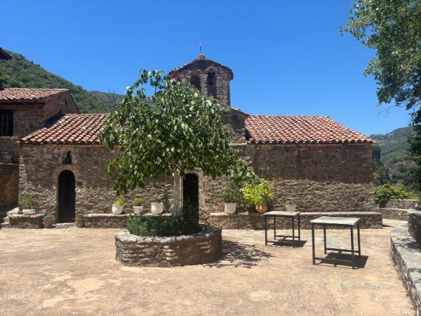 The garden of the new Philosopher's Monastery in arcadia, greece