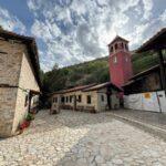 the monastery of mavriotissa on the shore of kastoria lake