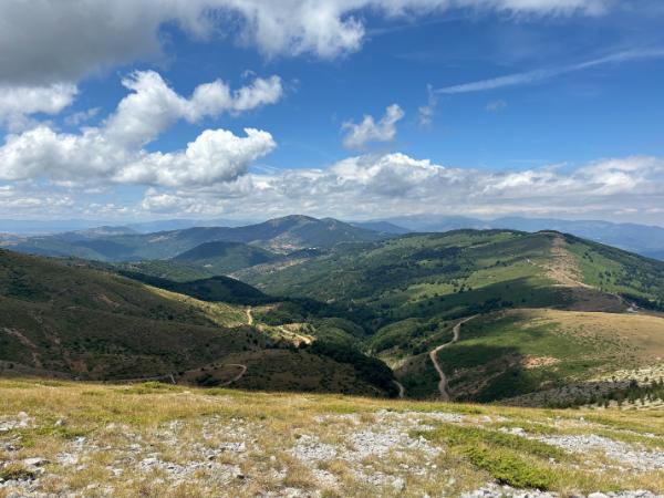 view from siniatsiko peak of mount askio near kastoria in western macedonia, northern greece