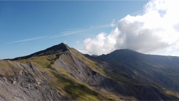 View of Tsouka Petsik summit of mount grammos