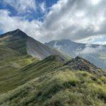 beautiful view from the sharp ridge of mount grammos between greece and albania