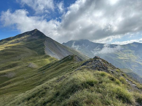 hiking Along the ridge of mount grammos