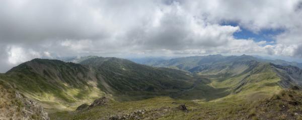 Panorama of the Albanian side from the top of mount grammos