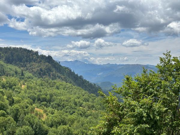 View of the Pindus Mountains from nea kotyli village viewpoint