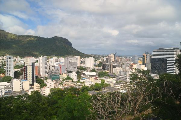 View of downtown Port Louis from Fort Adelaide