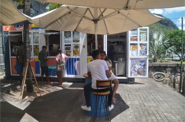 Fast food court in caudan waterfront in port louis