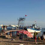 issyk kul beach of cholpon ata, kyrgyzstan