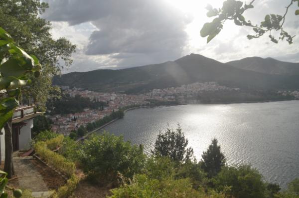 view of kastoria city from the hill of profitis ilias church