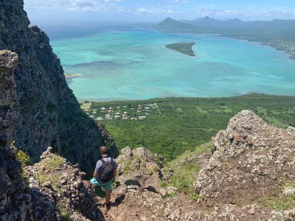 Nice view of the lagoon from near the top of Le Morne Brabant in mauritius