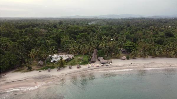 Aerial view of Mahambo Beach, madagascar