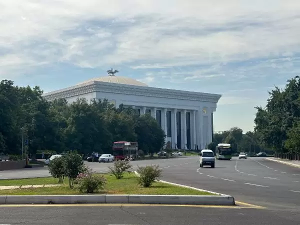 palatial government building in downtown tashkent, uzbekistan