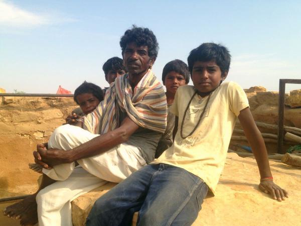 gypsy family in thar desert