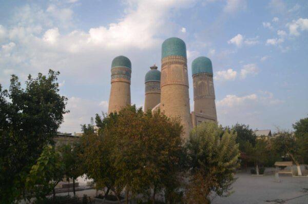 The four minarets of Chor Minor of bukhara, uzbekistan