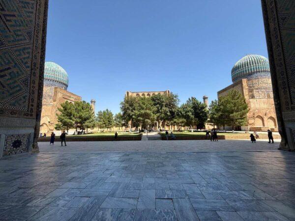 The yard of Bibi-Khanym Mosque in samarkand