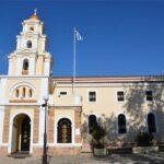 photo of church in aidipsos village on euboea island, greece