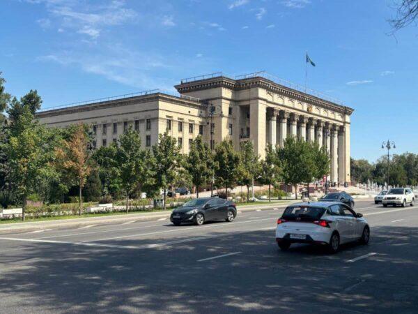 The stately building of the Kazakh-British Technical University in almaty