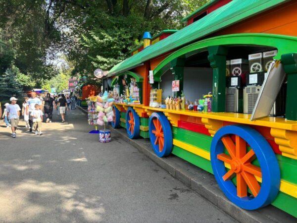 Candy train stalls in Almaty’s Central Park