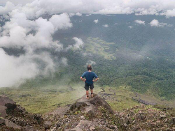 climbing to the creater of arenal volcano in costa rica