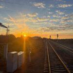 A beautiful steppe sunrise upon entering Balkhash town in central kazakhstan