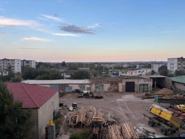 view from hotel akererke room in balkhash, kazakhstan