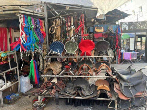 horse riding equipment for sale in bishkek's osh bazaar