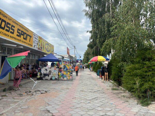 In the center of cholpon ata town in kyrgyzstan