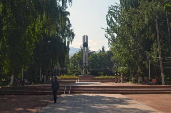 victory monument in karakol victory square in kyrgyzstan